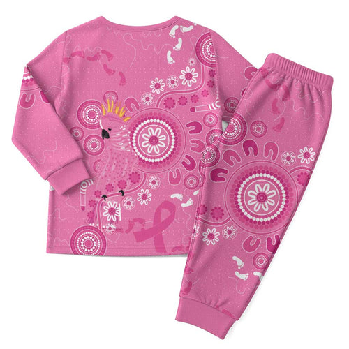 Pink Ribbon Australia Christmas Pajama Set Breast Cancer Awareness Aboriginal Cacatua leadbeateri - Aussie Hoodie