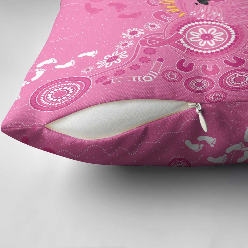 Pink Ribbon Australia Pillow Cover Breast Cancer Awareness Aboriginal Cacatua leadbeateri - Aussie Hoodie
