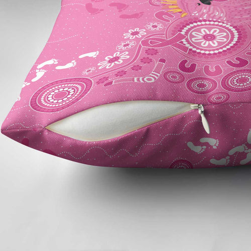 Pink Ribbon Australia Pillow Cover Breast Cancer Awareness Aboriginal Cacatua leadbeateri - Aussie Hoodie