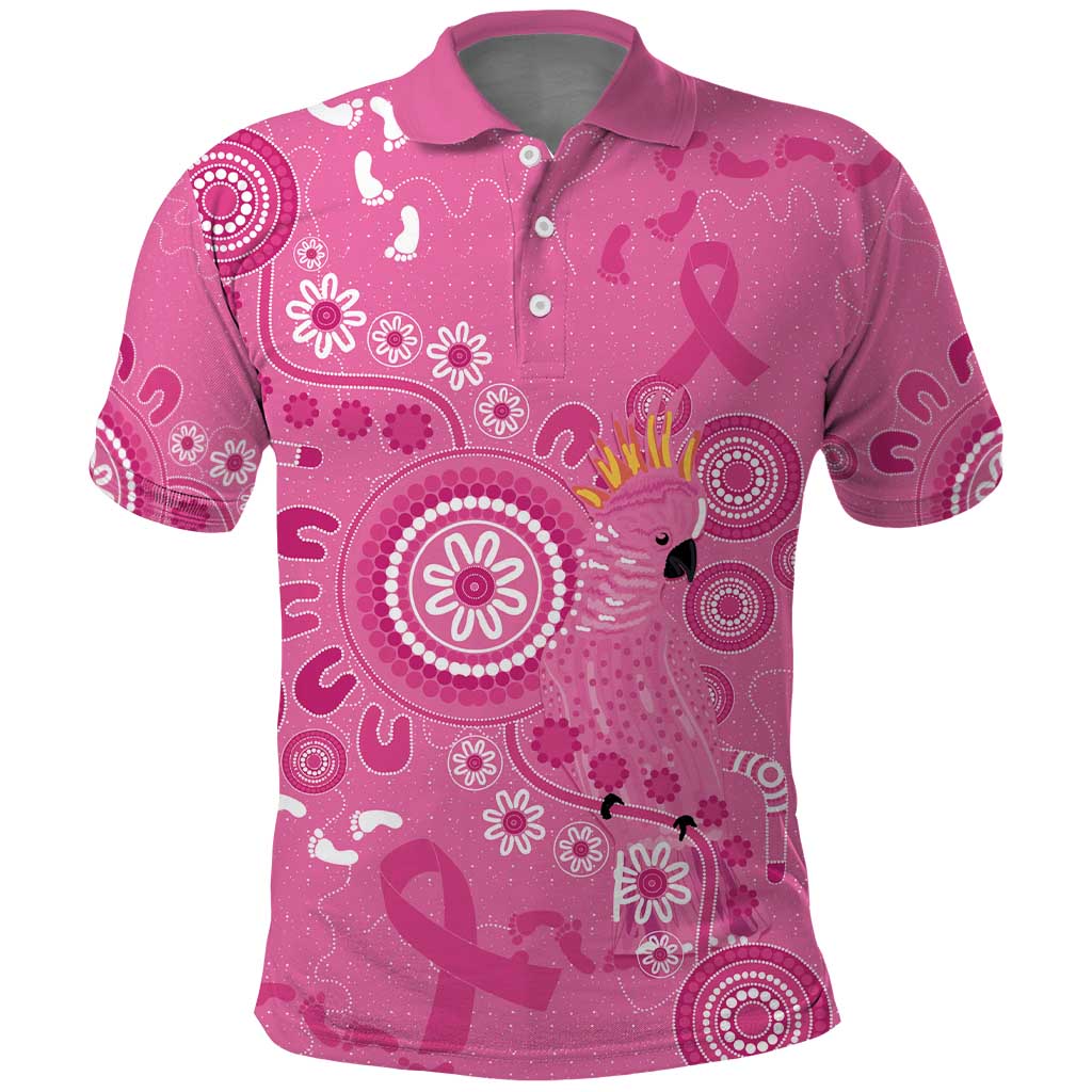 Pink Ribbon Australia Polo Shirt Breast Cancer Awareness Aboriginal Cacatua leadbeateri - Aussie Hoodie