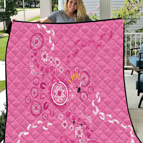 Pink Ribbon Australia Quilt Breast Cancer Awareness Aboriginal Cacatua leadbeateri - Aussie Hoodie
