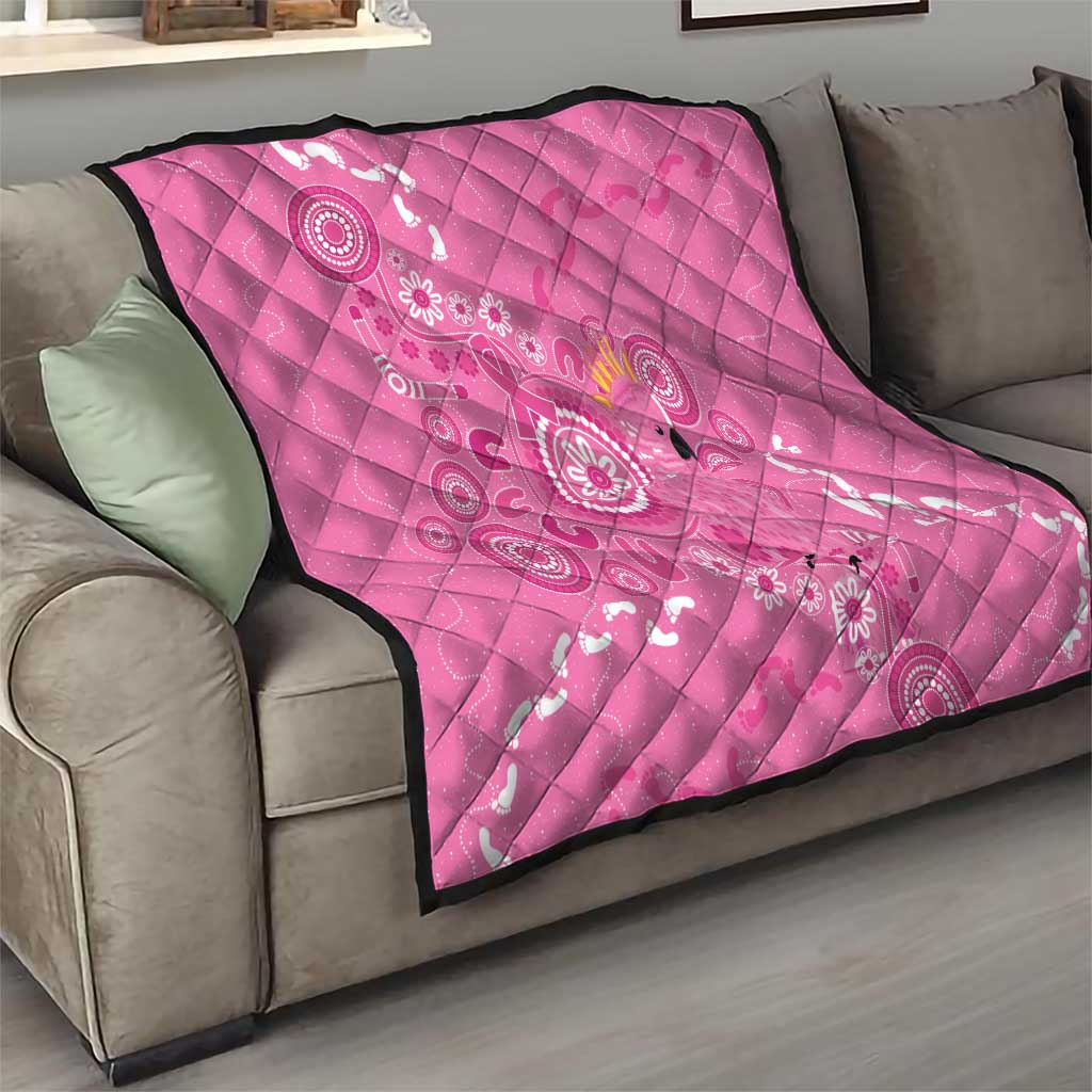 Pink Ribbon Australia Quilt Breast Cancer Awareness Aboriginal Cacatua leadbeateri - Aussie Hoodie