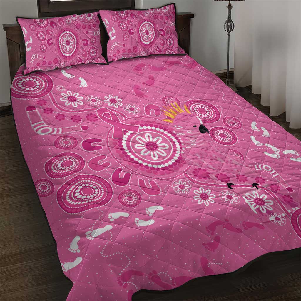 Pink Ribbon Australia Quilt Bed Set Breast Cancer Awareness Aboriginal Cacatua leadbeateri - Aussie Hoodie