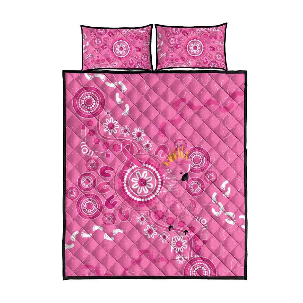 Pink Ribbon Australia Quilt Bed Set Breast Cancer Awareness Aboriginal Cacatua leadbeateri - Aussie Hoodie