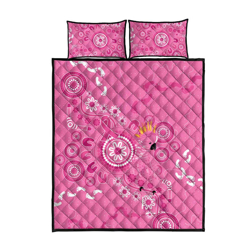 Pink Ribbon Australia Quilt Bed Set Breast Cancer Awareness Aboriginal Cacatua leadbeateri - Aussie Hoodie