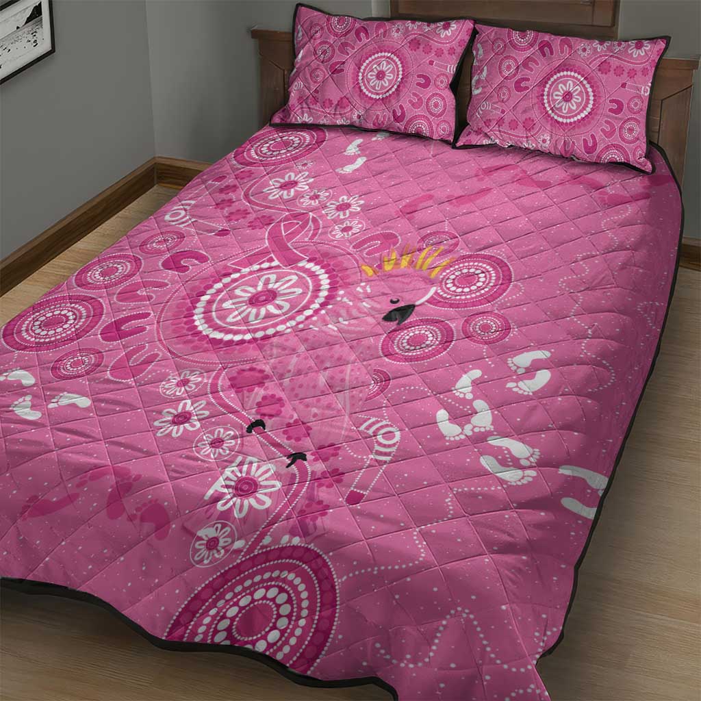 Pink Ribbon Australia Quilt Bed Set Breast Cancer Awareness Aboriginal Cacatua leadbeateri - Aussie Hoodie