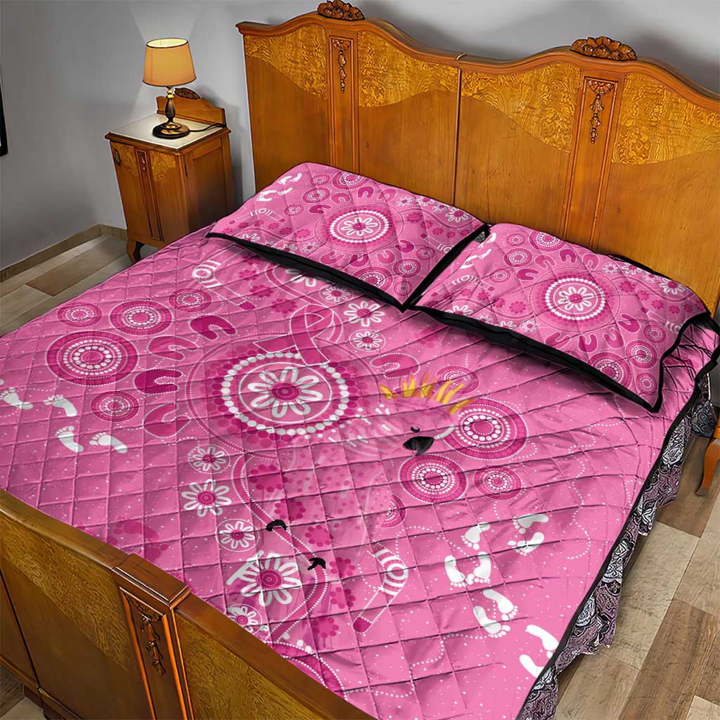 Pink Ribbon Australia Quilt Bed Set Breast Cancer Awareness Aboriginal Cacatua leadbeateri - Aussie Hoodie
