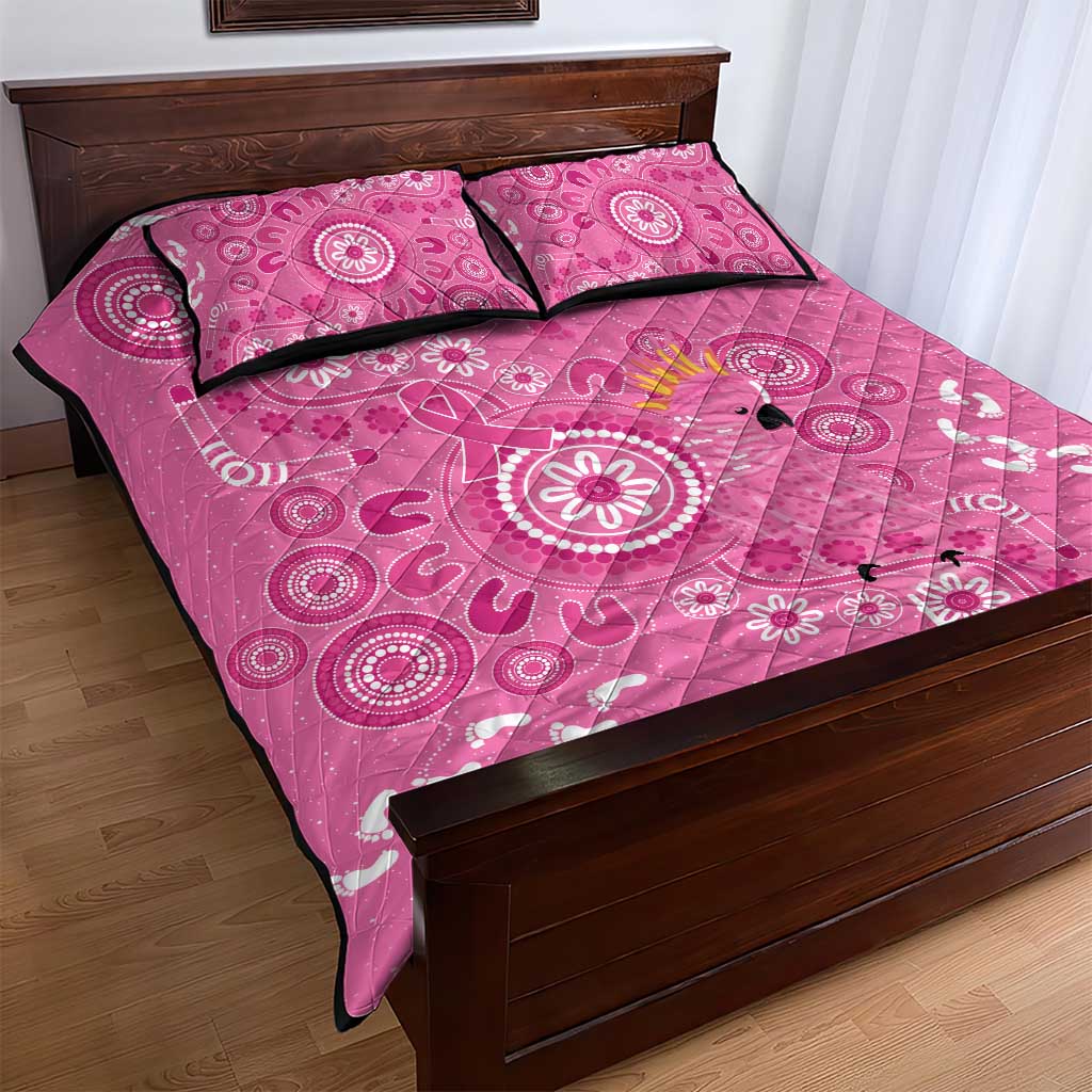 Pink Ribbon Australia Quilt Bed Set Breast Cancer Awareness Aboriginal Cacatua leadbeateri - Aussie Hoodie