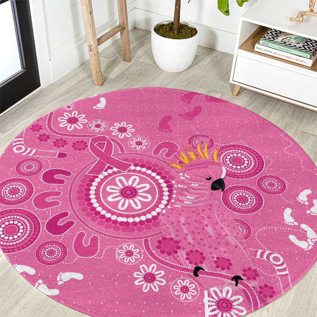 Pink Ribbon Australia Round Carpet Breast Cancer Awareness Aboriginal Cacatua leadbeateri - Aussie Hoodie
