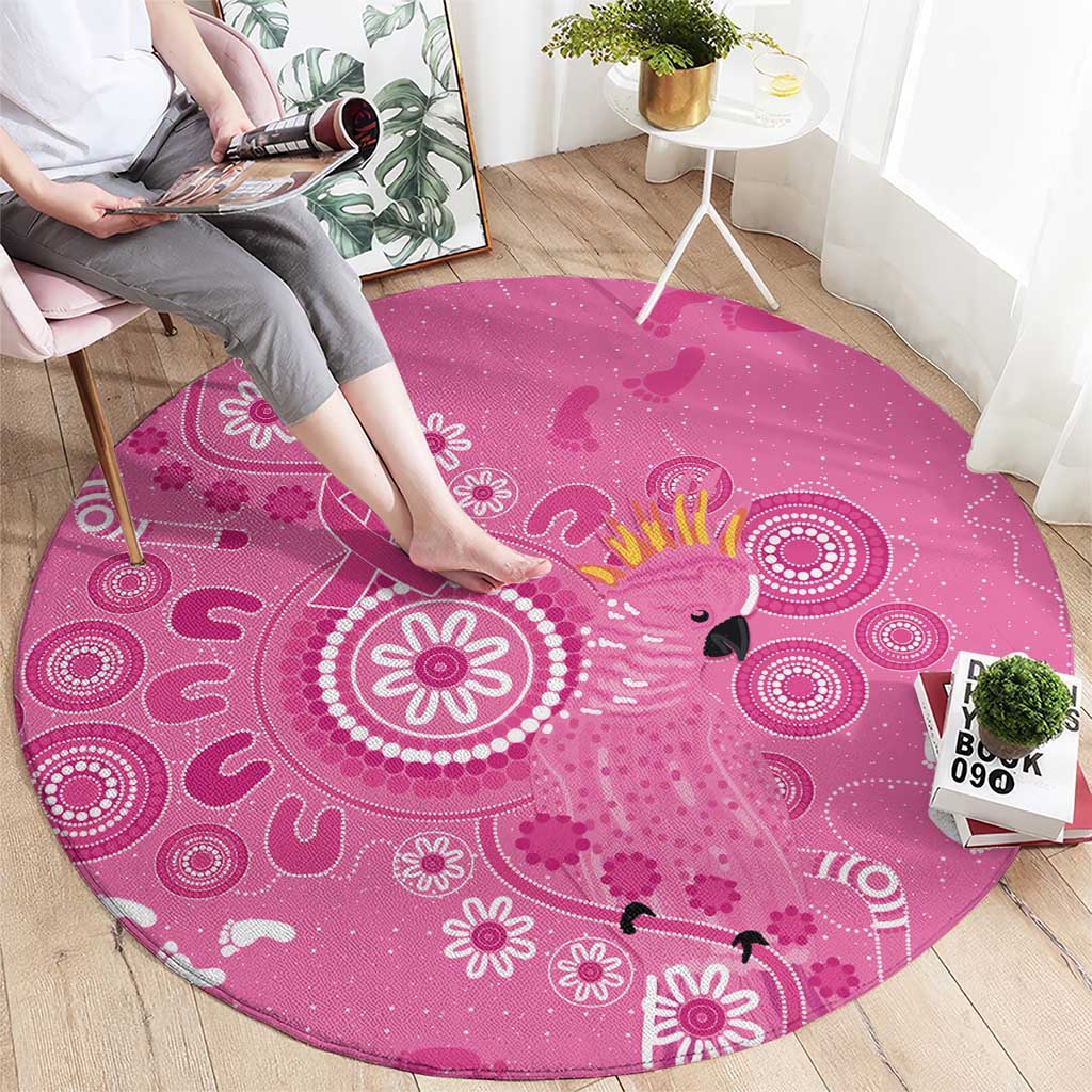 Pink Ribbon Australia Round Carpet Breast Cancer Awareness Aboriginal Cacatua leadbeateri - Aussie Hoodie