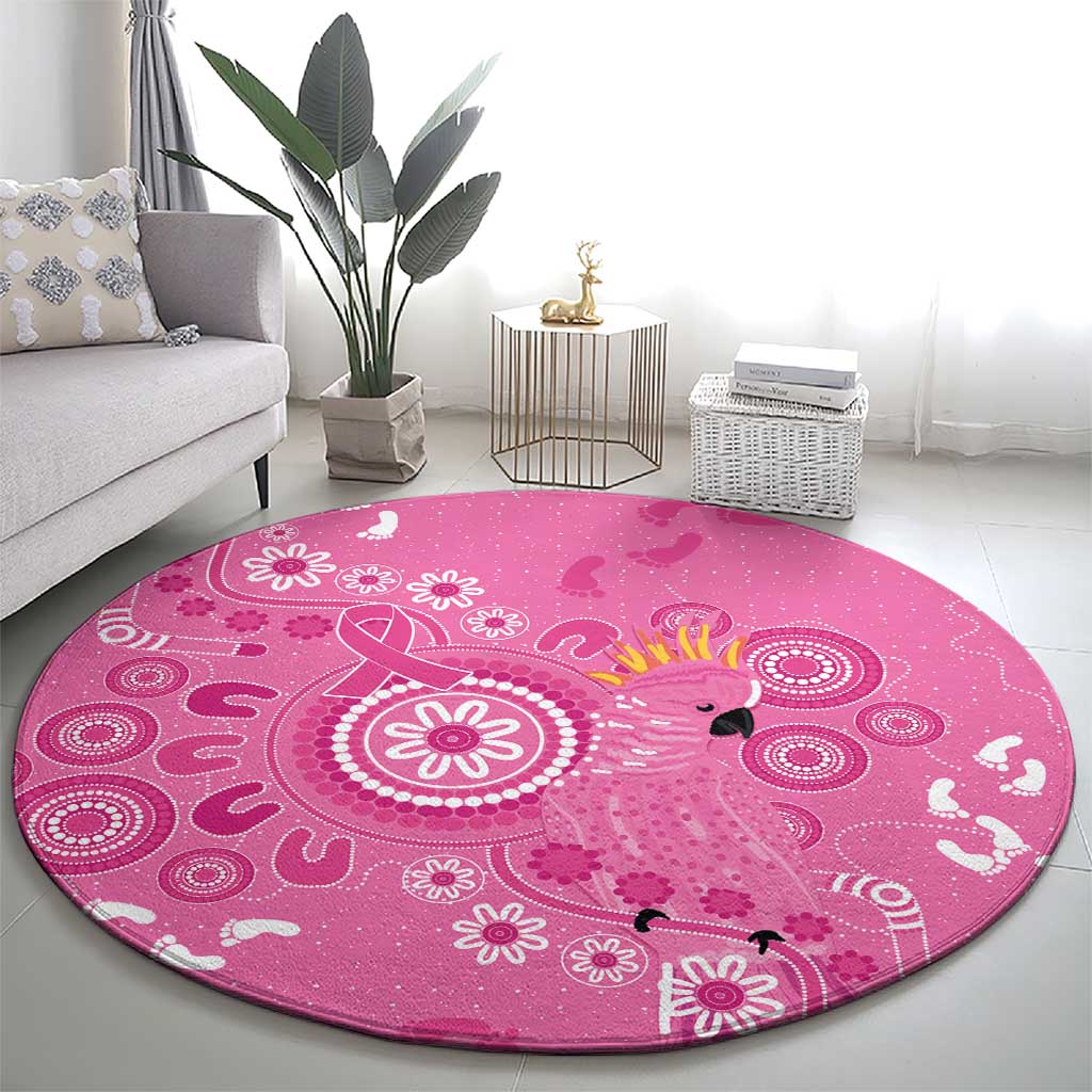 Pink Ribbon Australia Round Carpet Breast Cancer Awareness Aboriginal Cacatua leadbeateri - Aussie Hoodie