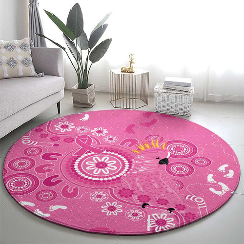 Pink Ribbon Australia Round Carpet Breast Cancer Awareness Aboriginal Cacatua leadbeateri - Aussie Hoodie