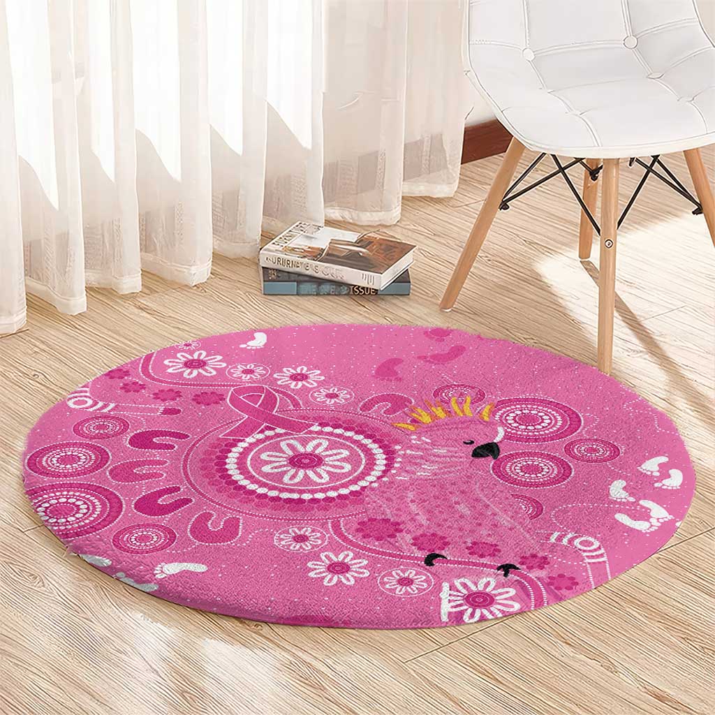 Pink Ribbon Australia Round Carpet Breast Cancer Awareness Aboriginal Cacatua leadbeateri - Aussie Hoodie