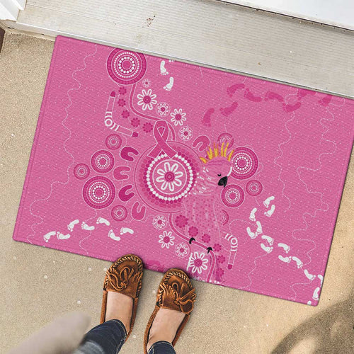 Pink Ribbon Australia Rubber Doormat Breast Cancer Awareness Aboriginal Cacatua leadbeateri - Aussie Hoodie