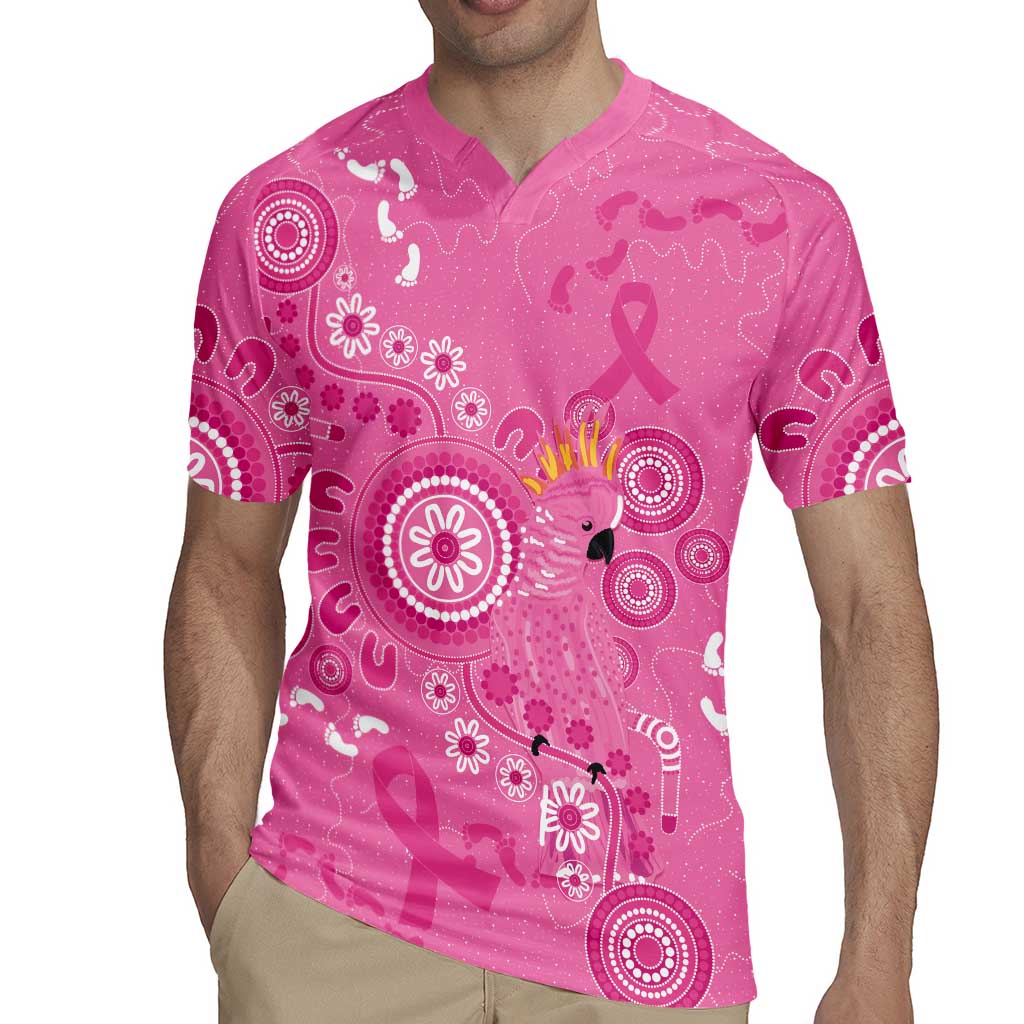 Pink Ribbon Australia Rugby Jersey Breast Cancer Awareness Aboriginal Cacatua leadbeateri - Aussie Hoodie