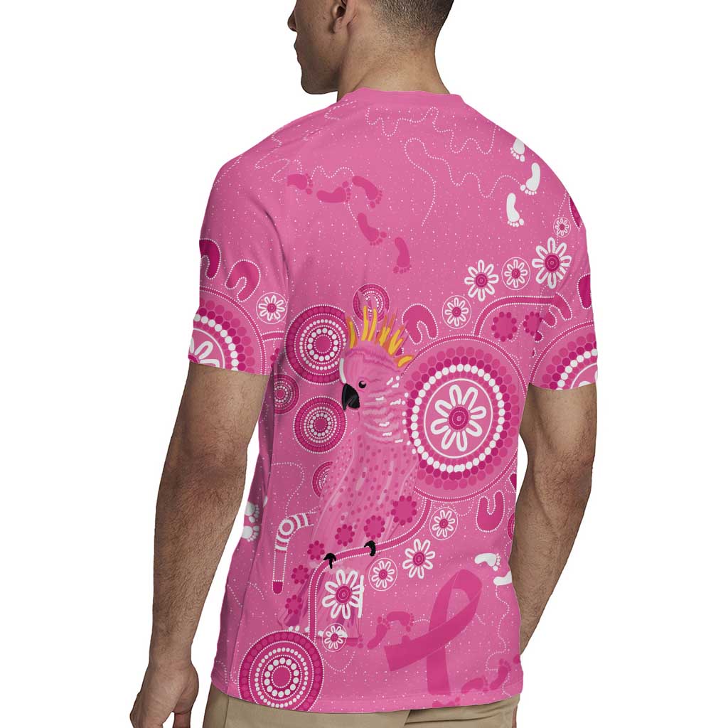 Pink Ribbon Australia Rugby Jersey Breast Cancer Awareness Aboriginal Cacatua leadbeateri - Aussie Hoodie