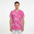 Pink Ribbon Australia Scrub Top Breast Cancer Awareness Aboriginal Cacatua leadbeateri - Aussie Hoodie