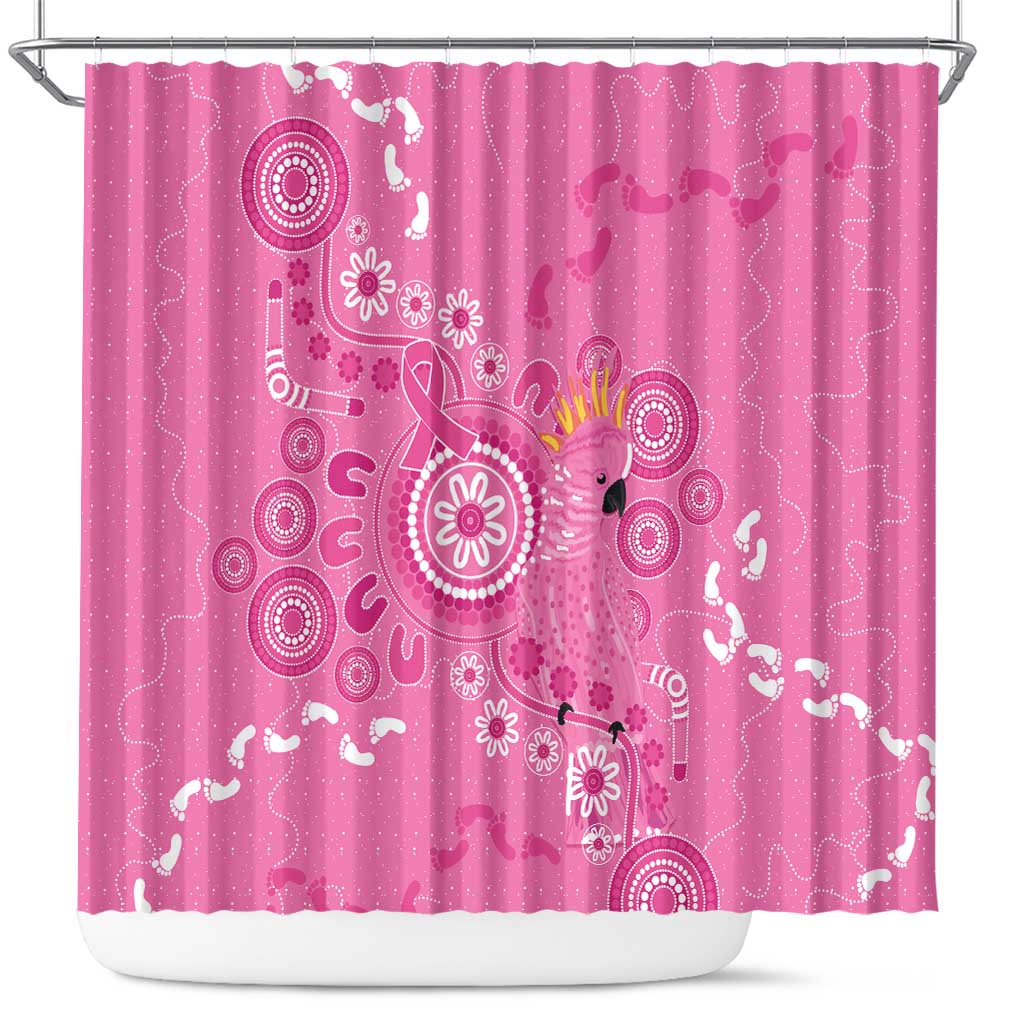Pink Ribbon Australia Shower Curtain Breast Cancer Awareness Aboriginal Cacatua leadbeateri - Aussie Hoodie