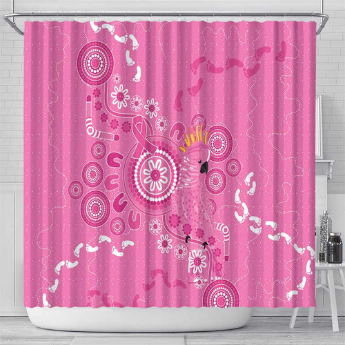 Pink Ribbon Australia Shower Curtain Breast Cancer Awareness Aboriginal Cacatua leadbeateri - Aussie Hoodie