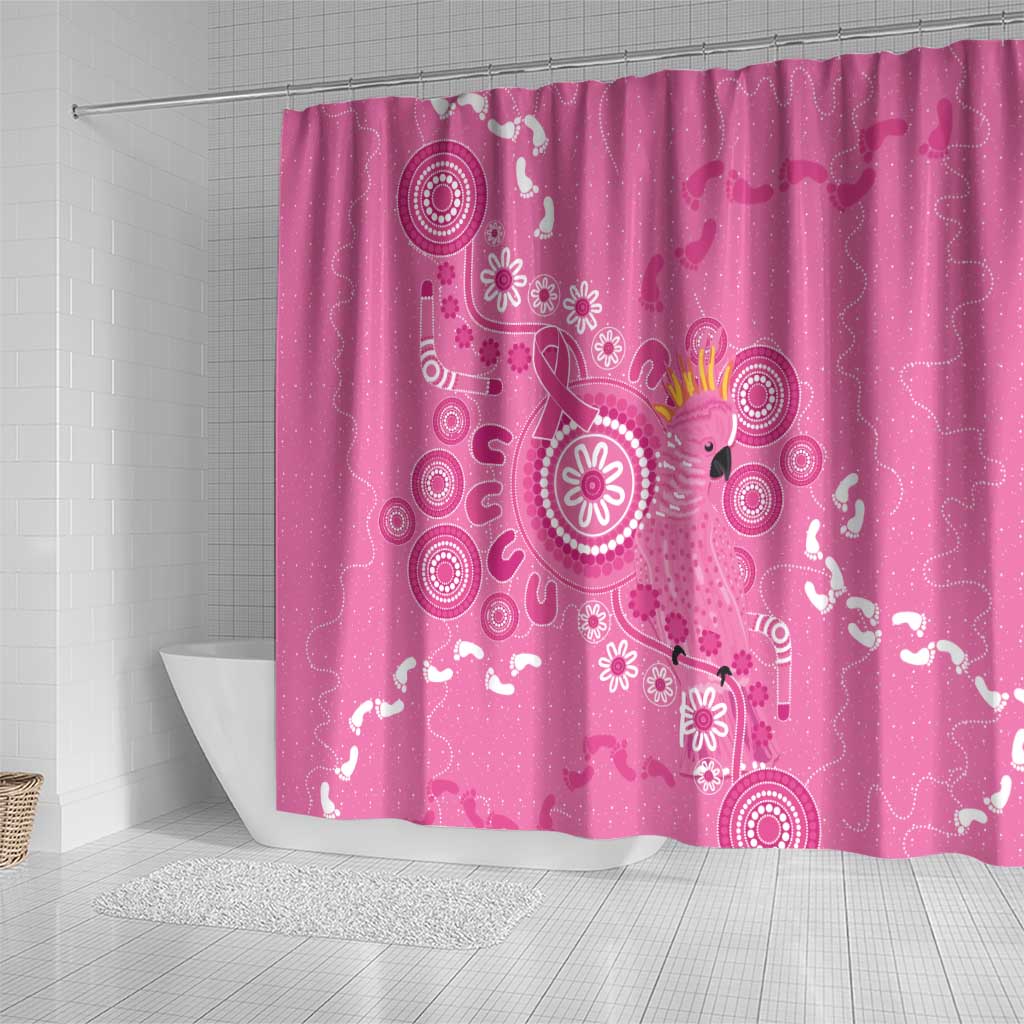 Pink Ribbon Australia Shower Curtain Breast Cancer Awareness Aboriginal Cacatua leadbeateri - Aussie Hoodie