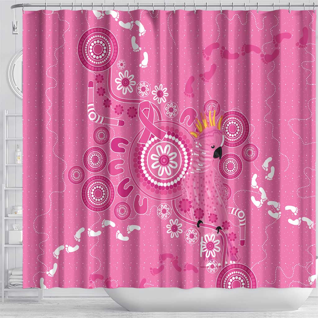 Pink Ribbon Australia Shower Curtain Breast Cancer Awareness Aboriginal Cacatua leadbeateri - Aussie Hoodie