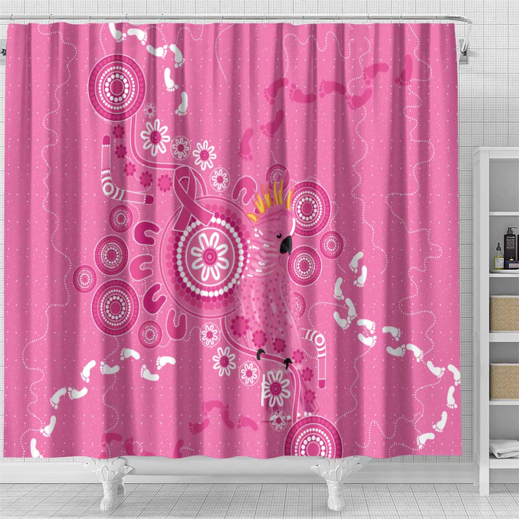 Pink Ribbon Australia Shower Curtain Breast Cancer Awareness Aboriginal Cacatua leadbeateri - Aussie Hoodie