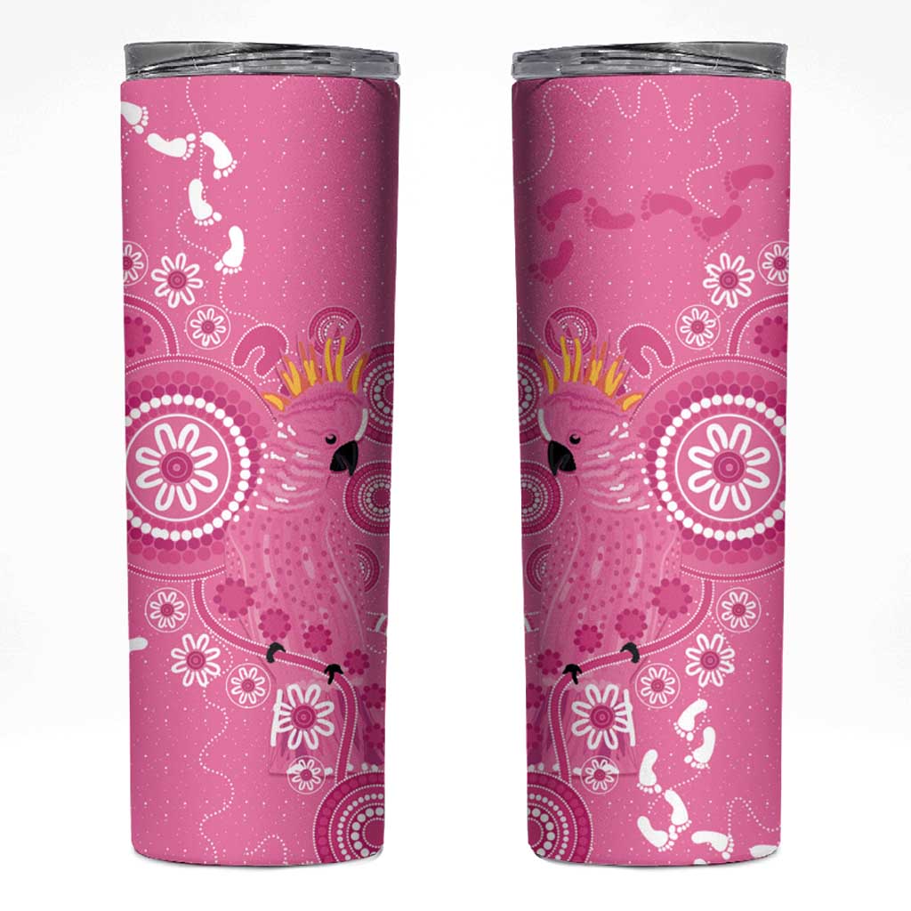 Pink Ribbon Australia Skinny Tumbler Breast Cancer Awareness Aboriginal Cacatua leadbeateri - Aussie Hoodie