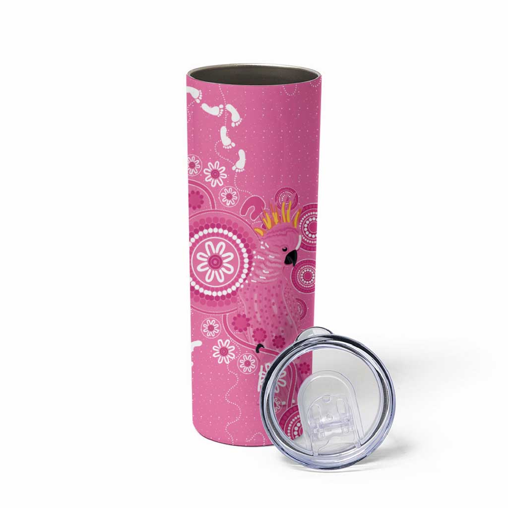 Pink Ribbon Australia Skinny Tumbler Breast Cancer Awareness Aboriginal Cacatua leadbeateri - Aussie Hoodie