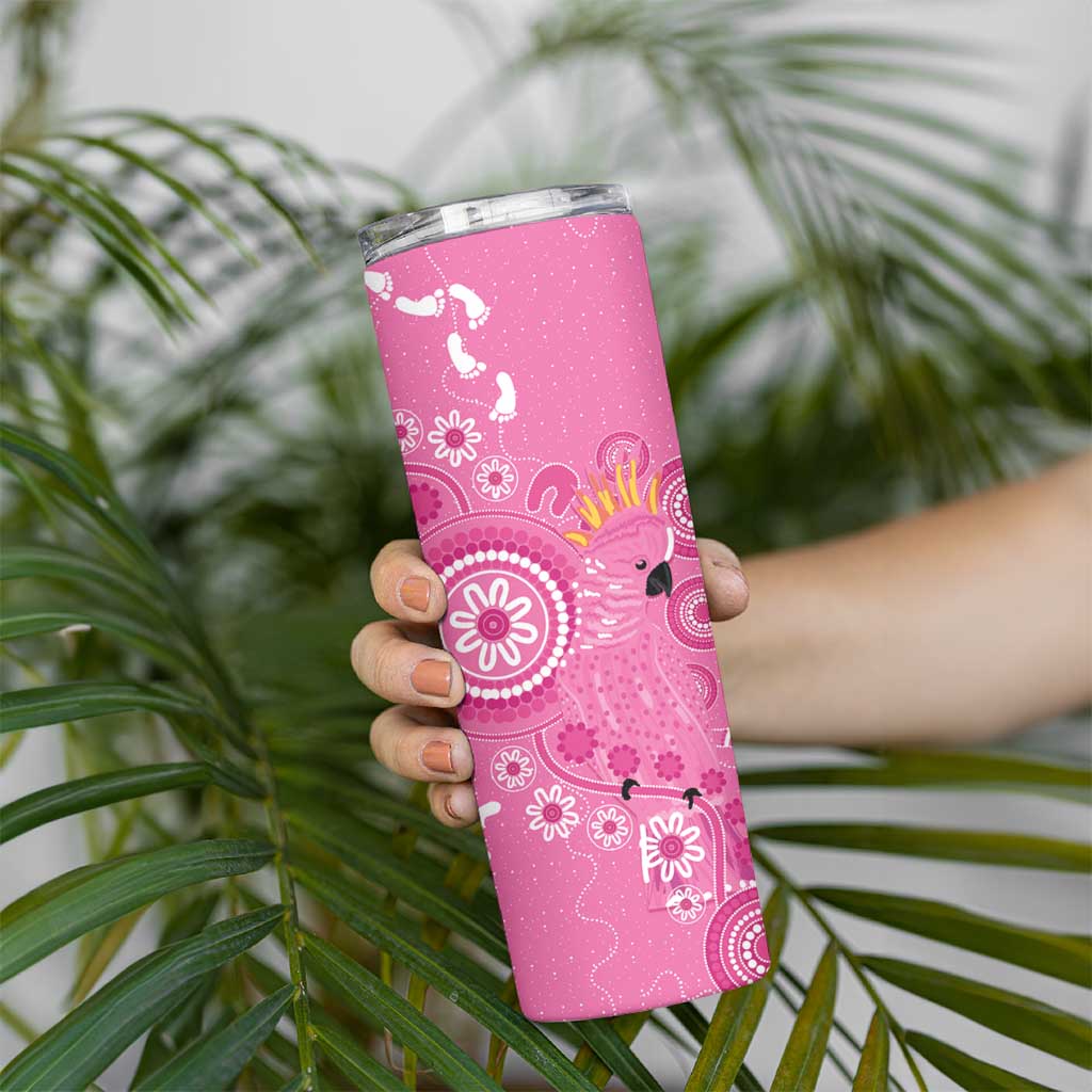Pink Ribbon Australia Skinny Tumbler Breast Cancer Awareness Aboriginal Cacatua leadbeateri - Aussie Hoodie