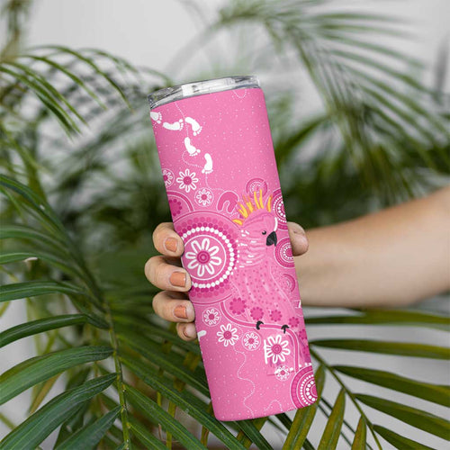 Pink Ribbon Australia Skinny Tumbler Breast Cancer Awareness Aboriginal Cacatua leadbeateri - Aussie Hoodie