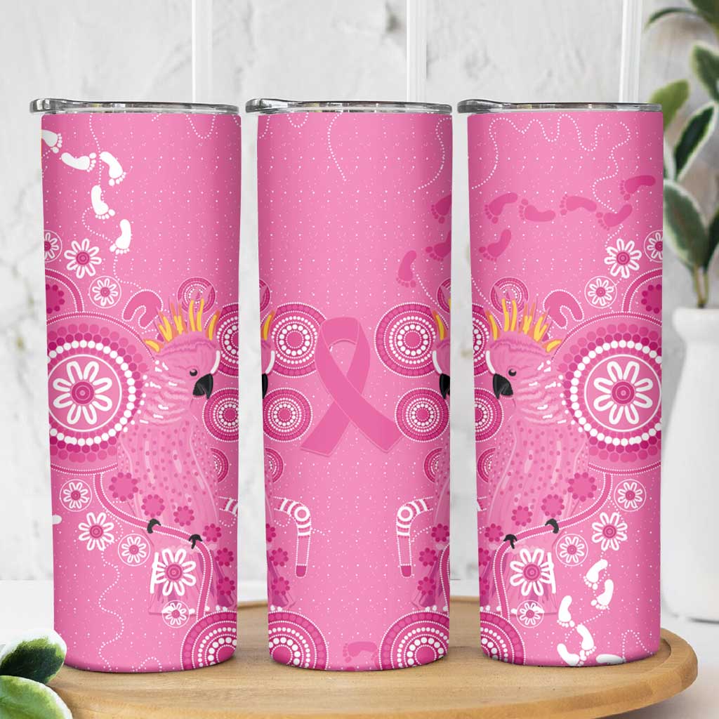 Pink Ribbon Australia Skinny Tumbler Breast Cancer Awareness Aboriginal Cacatua leadbeateri - Aussie Hoodie