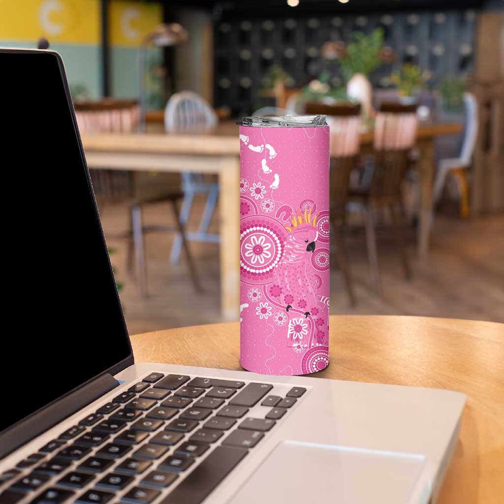 Pink Ribbon Australia Skinny Tumbler Breast Cancer Awareness Aboriginal Cacatua leadbeateri - Aussie Hoodie