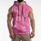 Pink Ribbon Australia Sleeveless Hoodie Breast Cancer Awareness Aboriginal Cacatua leadbeateri - Aussie Hoodie