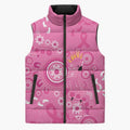 Pink Ribbon Australia Sleeveless Puffer Jacket Breast Cancer Awareness Aboriginal Cacatua leadbeateri - Aussie Hoodie