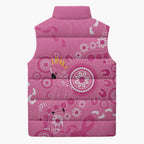 Pink Ribbon Australia Sleeveless Puffer Jacket Breast Cancer Awareness Aboriginal Cacatua leadbeateri - Aussie Hoodie