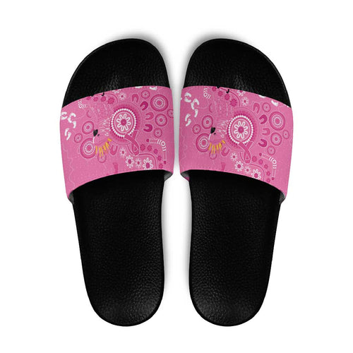 Pink Ribbon Australia Slide Sandals Breast Cancer Awareness Aboriginal Cacatua leadbeateri - Aussie Hoodie
