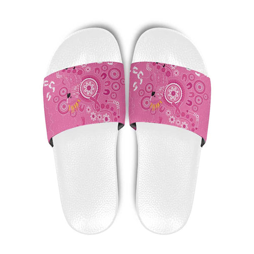 Pink Ribbon Australia Slide Sandals Breast Cancer Awareness Aboriginal Cacatua leadbeateri - Aussie Hoodie