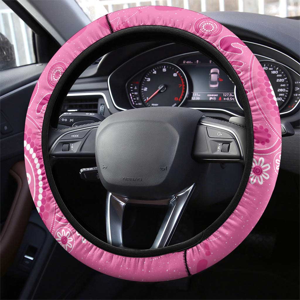 Pink Ribbon Australia Steering Wheel Cover Breast Cancer Awareness Aboriginal Cacatua leadbeateri - Aussie Hoodie