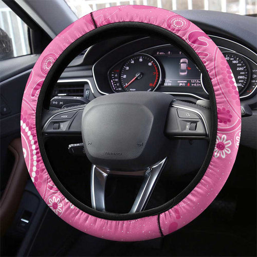Pink Ribbon Australia Steering Wheel Cover Breast Cancer Awareness Aboriginal Cacatua leadbeateri - Aussie Hoodie