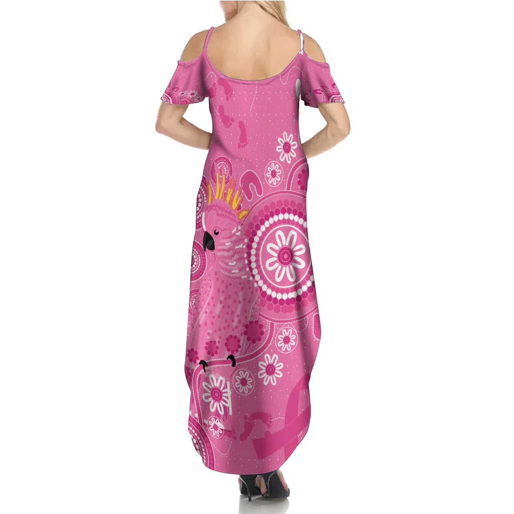 Pink Ribbon Australia Summer Maxi Dress Breast Cancer Awareness Aboriginal Cacatua leadbeateri - Aussie Hoodie