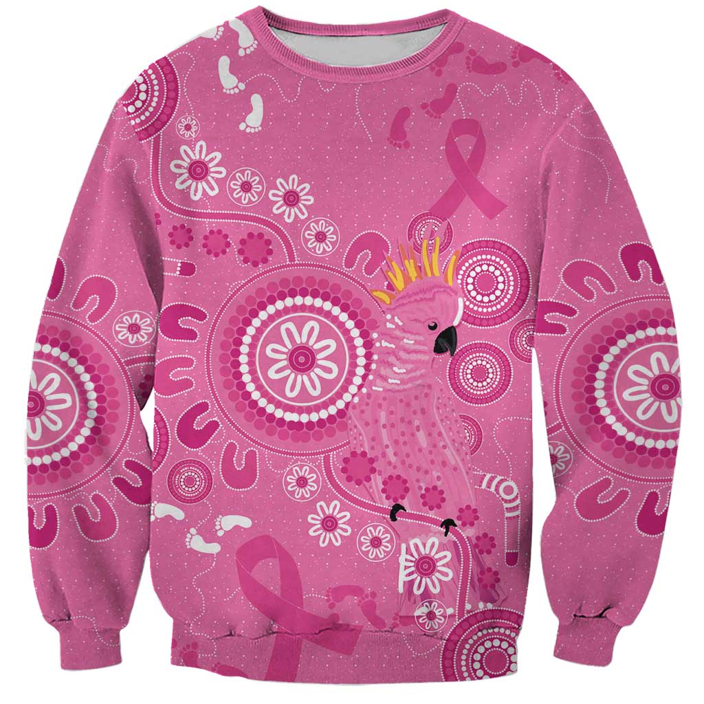 Pink Ribbon Australia Sweatshirt Breast Cancer Awareness Aboriginal Cacatua leadbeateri - Aussie Hoodie