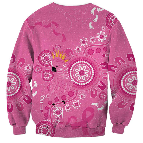 Pink Ribbon Australia Sweatshirt Breast Cancer Awareness Aboriginal Cacatua leadbeateri - Aussie Hoodie