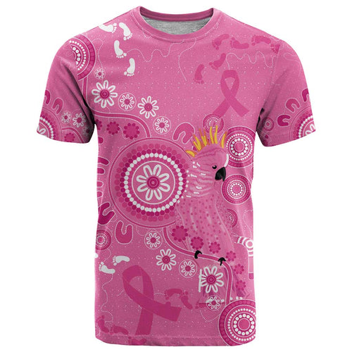 Pink Ribbon Australia T Shirt Breast Cancer Awareness Aboriginal Cacatua leadbeateri - Aussie Hoodie