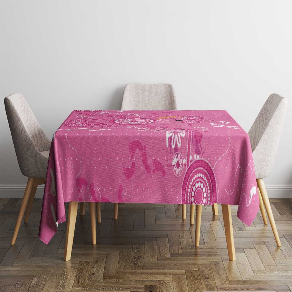 Pink Ribbon Australia Tablecloth Breast Cancer Awareness Aboriginal Cacatua leadbeateri - Aussie Hoodie