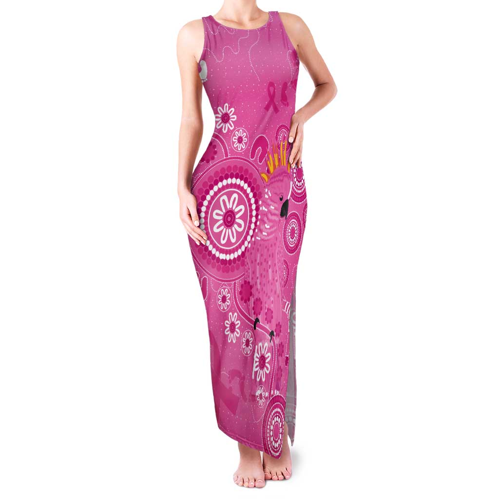 Pink Ribbon Australia Tank Maxi Dress Breast Cancer Awareness Aboriginal Cacatua leadbeateri - Aussie Hoodie