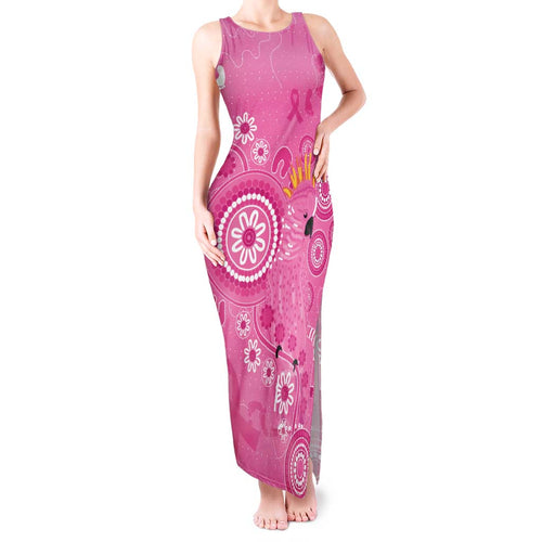 Pink Ribbon Australia Tank Maxi Dress Breast Cancer Awareness Aboriginal Cacatua leadbeateri - Aussie Hoodie