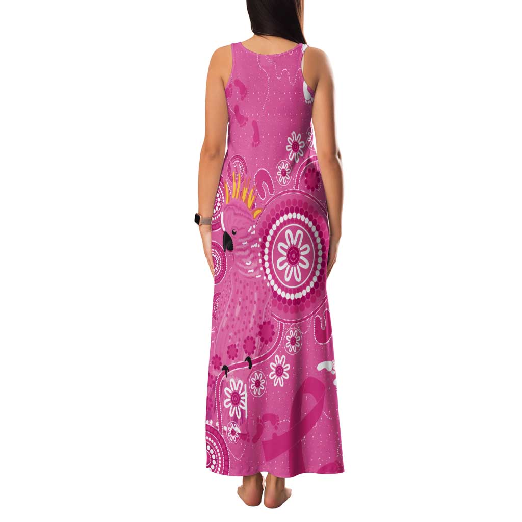 Pink Ribbon Australia Tank Maxi Dress Breast Cancer Awareness Aboriginal Cacatua leadbeateri - Aussie Hoodie