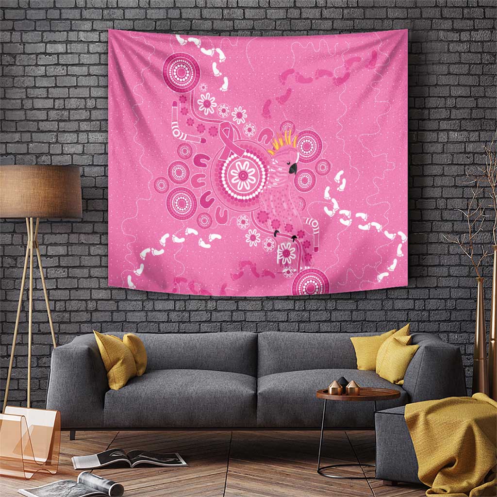 Pink Ribbon Australia Tapestry Breast Cancer Awareness Aboriginal Cacatua leadbeateri - Aussie Hoodie
