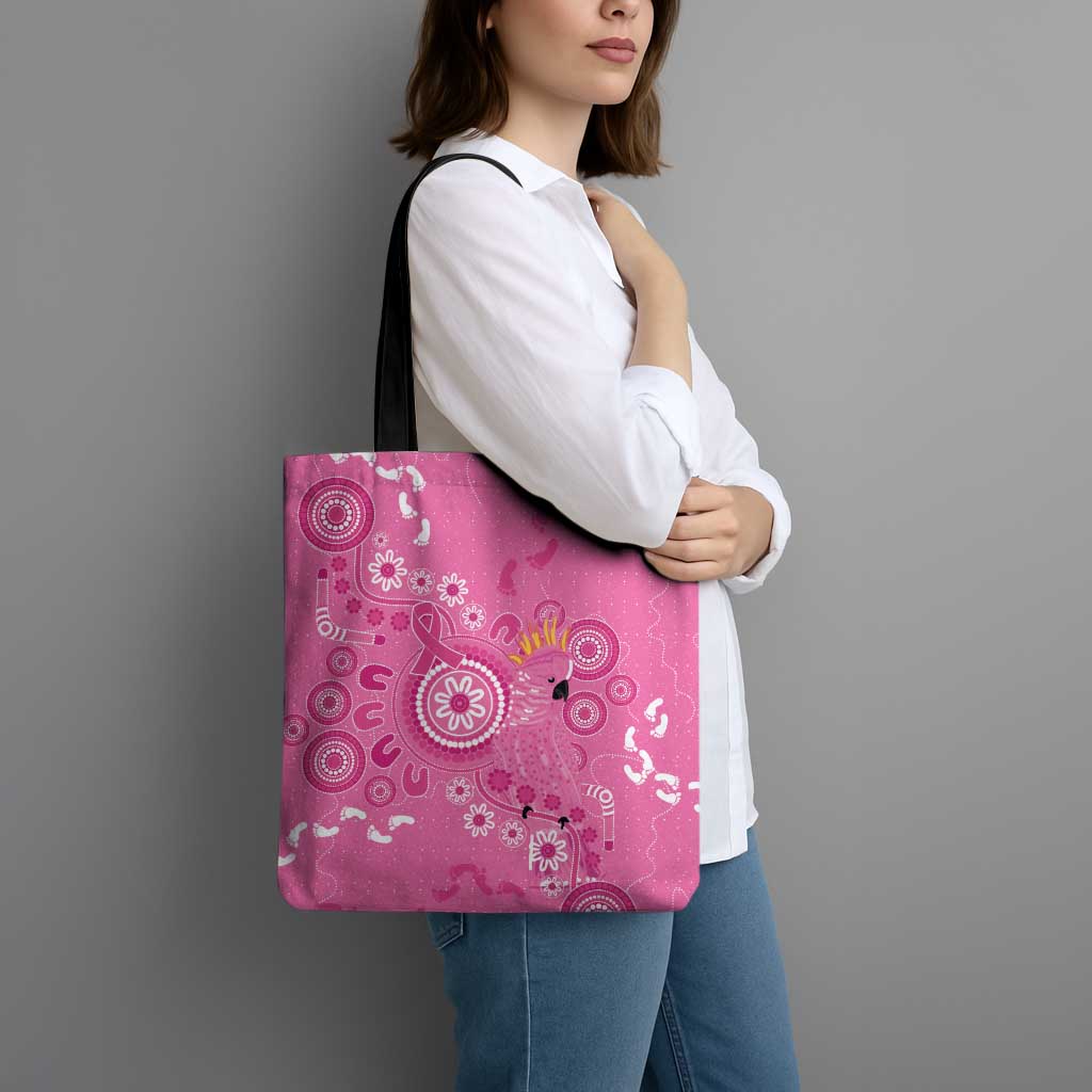 Pink Ribbon Australia Tote Bag Breast Cancer Awareness Aboriginal Cacatua leadbeateri - Aussie Hoodie