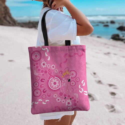 Pink Ribbon Australia Tote Bag Breast Cancer Awareness Aboriginal Cacatua leadbeateri - Aussie Hoodie